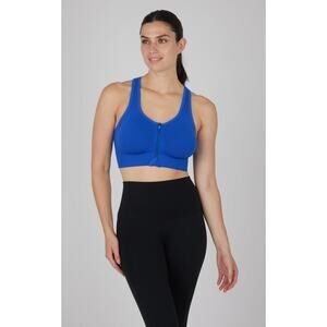 90 Degrees Seamless Katie Front Zip Flint Stone Sports Bra Top Size Large NEW
